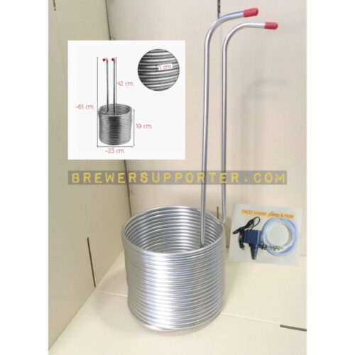 Wort chiller SS304 with water pump