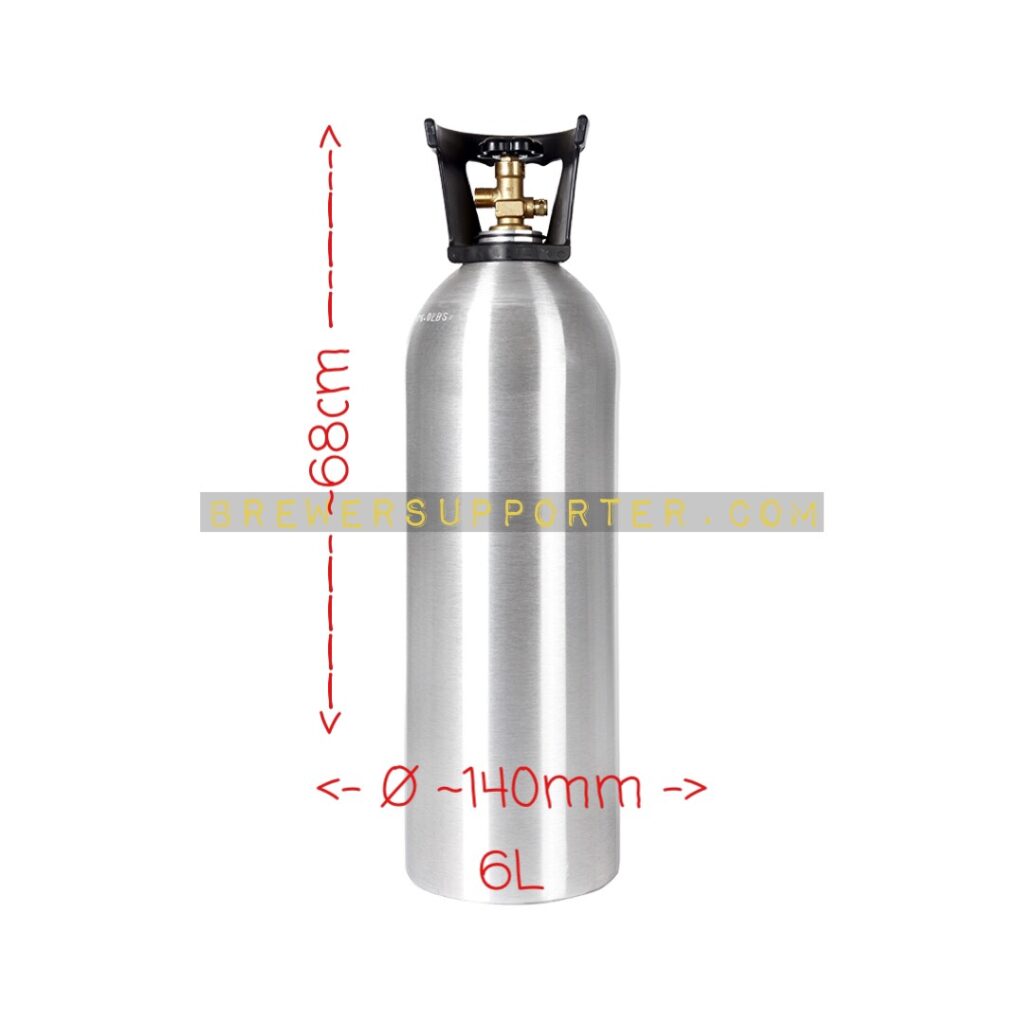 Aluminum CO2 Tank 6L (Beverage Grade) - BrewerSupporter