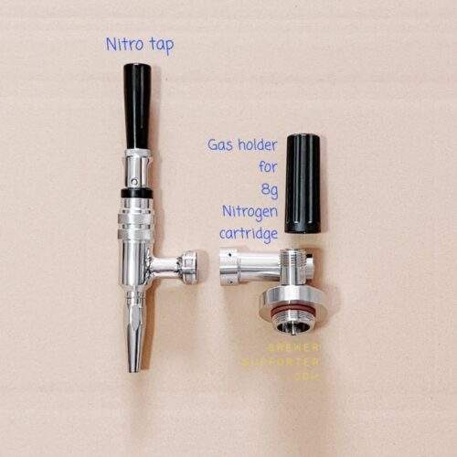 Nitro tap with gas holder for 8g nitrogen cartridge.