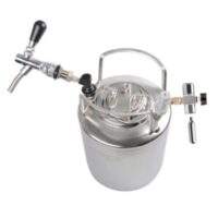 6L ball lock corny keg with adjustable flow control tap and mini regulator.