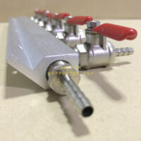 Gas manifold 6 lines 1/4" barb_