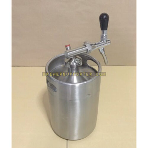 5L growler with gas post 2 (Adj. flow control tap)