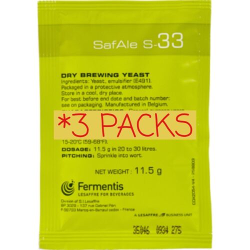 SafAle™ S-33 – Specialty Ales Yeast_3 pck